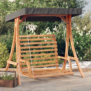 Panca a Dondolo con Tetto Massello di Abete Finitura in Teak 3200628