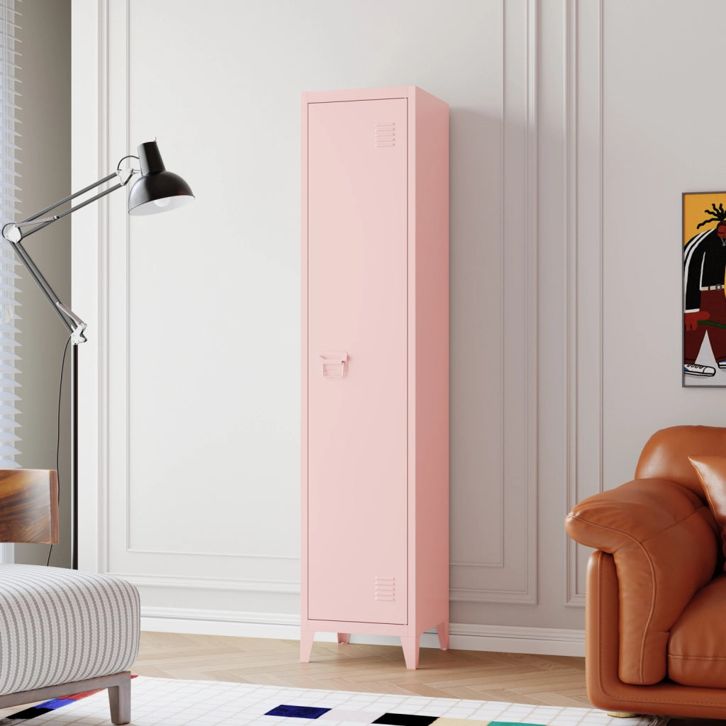 Armadio in metallo 1 anta rosa MAEVA
