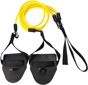 Allenatore di nuoto per terra con pedali manubri e resistenza - Cinturino per allenamento delle braccia - Giallo 20 lbs