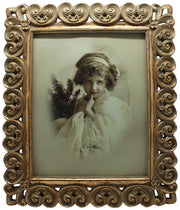 Biscottini Portafoto da appoggio verticale/orizzontale in resina finitura oro anticata L30xPR2xH35 cm