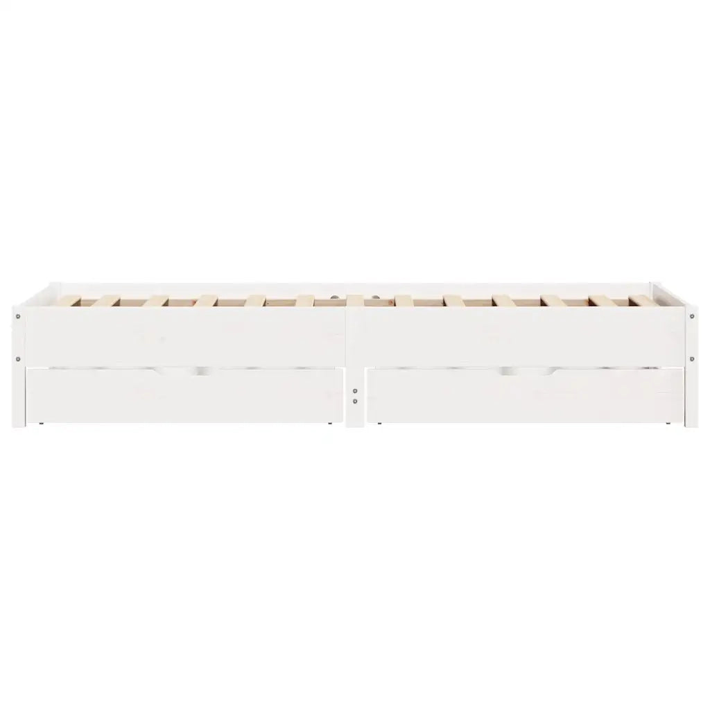 Letto senza Materasso Bianco 90x190 cm in Legno Massello Pino 3301732