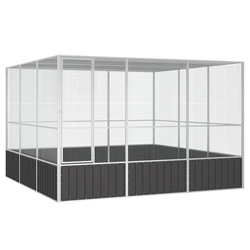 Gabbia per uccelli 302,5 x 324,5 x 211,5 cm acciaio zincato antracite 02_0041707
