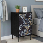 Armadio da Notte DOKKUM 2 pz Rovere Nero 36 x 33 x 61 cm 8007326