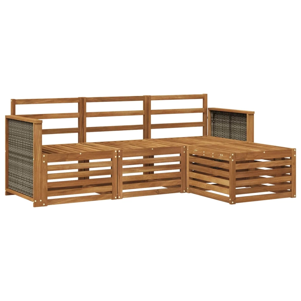 Set di divani da esterno 4 pz Naturale 3384195