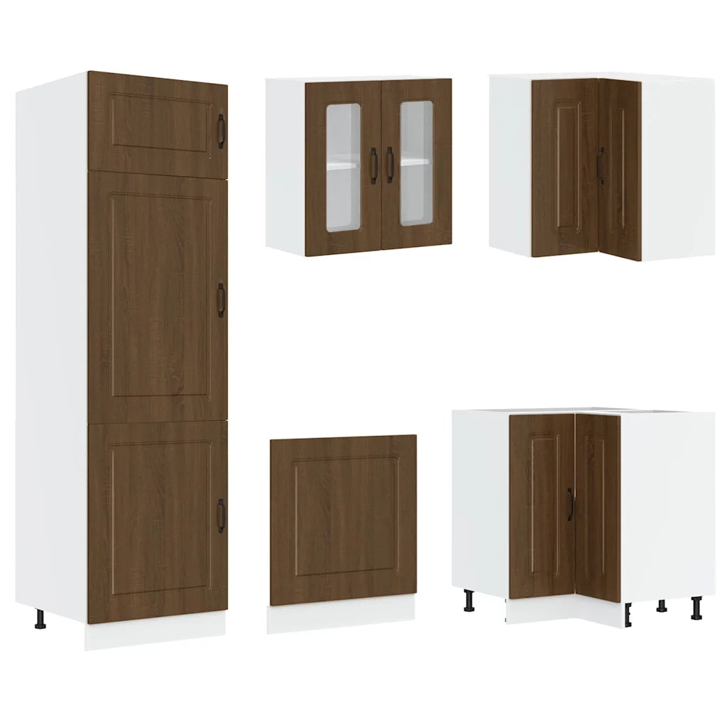 Set Mobili da Cucina 14 pz Kalmar Rovere Marrone in Truciolato