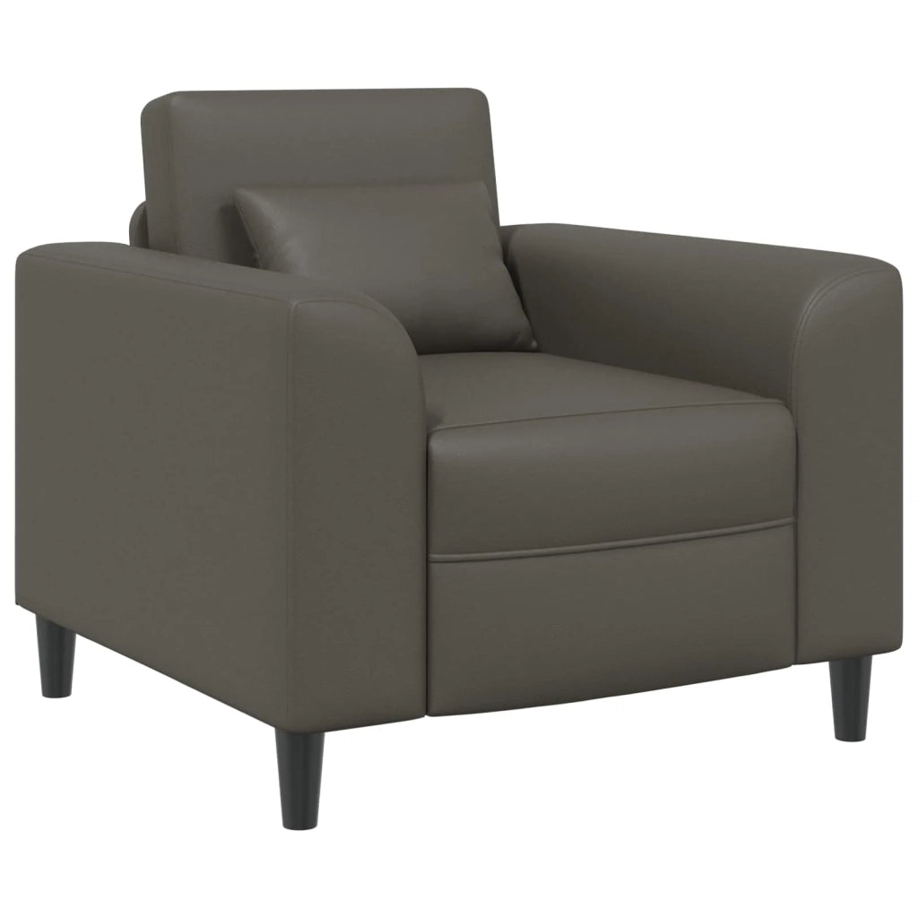 Poltrona-Divano Sedia-Poltroncina Grigio Similpelle
