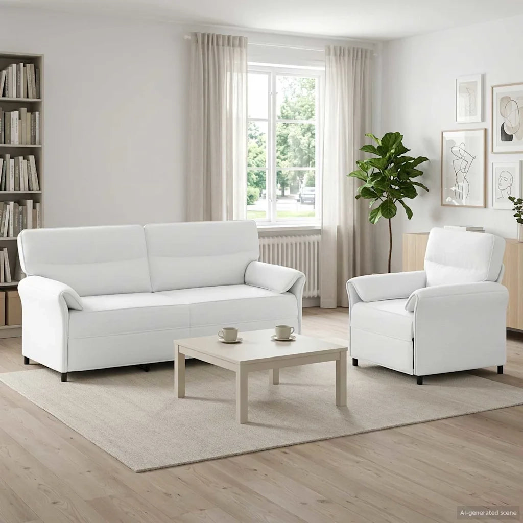 Set di divani 2 pz Bianco Tessuto 3424882