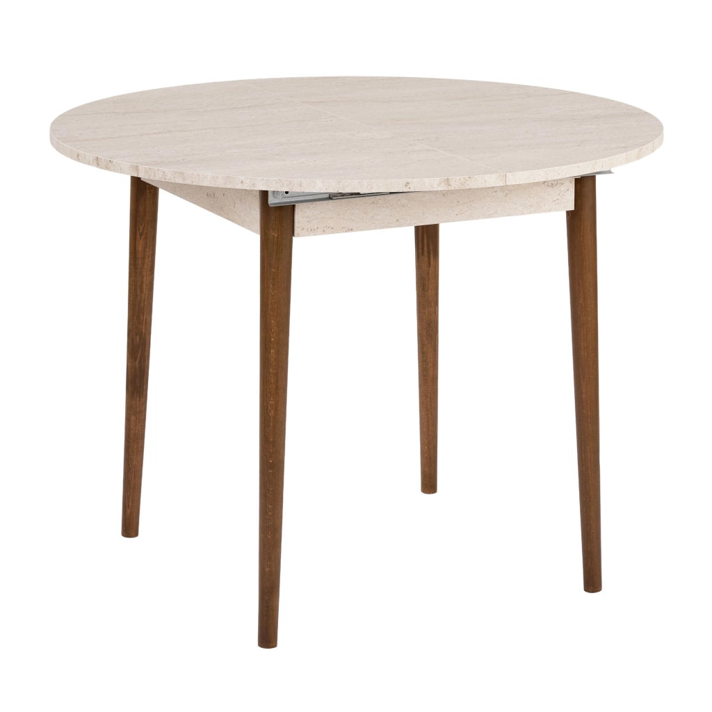 Tavolo da pranzo allungabile in legno "Viona" 100 x 100 x 75 cm - Travertino
