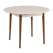 Tavolo da pranzo allungabile in legno "Viona" 100 x 100 x 75 cm - Travertino