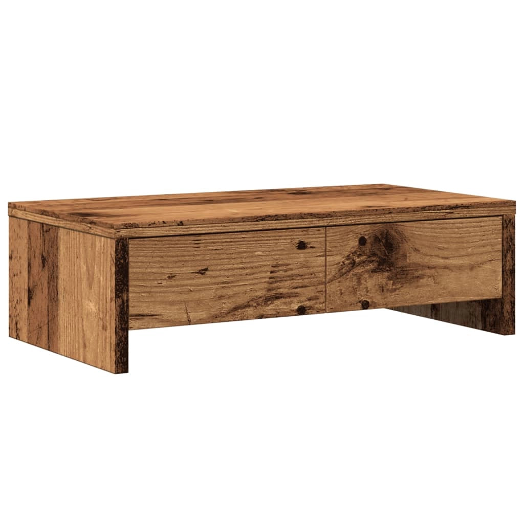 Supporto per monitor mobile da scrivania con cassetti legno invecchiato legno ingegnerizzato marrone 02_0044949