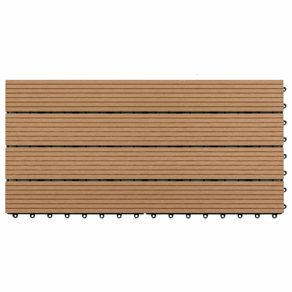 Piastrella per Decking 6 pz Marrone 60 x 30 cm WPC CFW1542398
