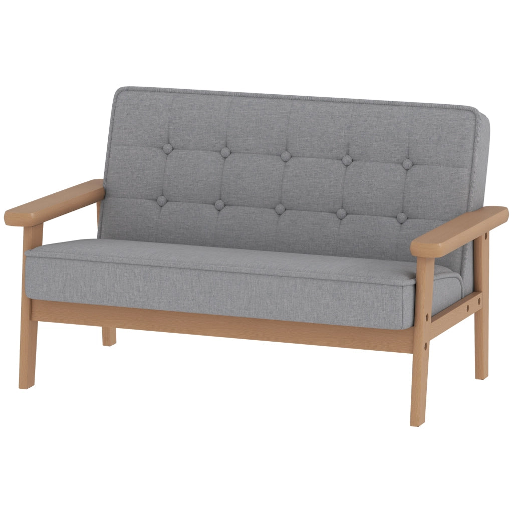Divano 2 posti per bambini ¨C zephmum ¨C grigio, tessuto, struttura in legno