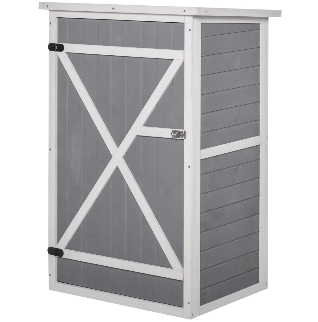 Armadio da esterno in legno nero con 2 ripiani 75x56x115 cm
