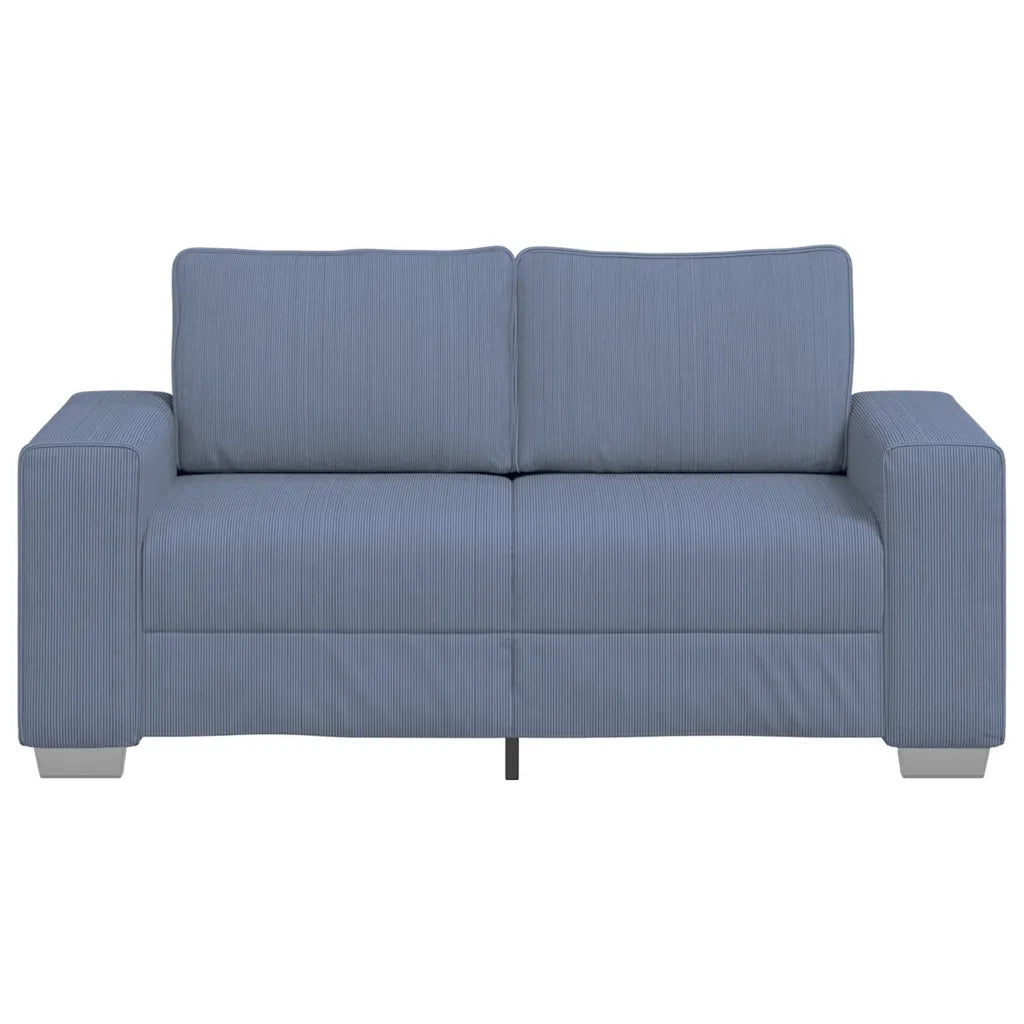 Divano Divanetto Blu 120 cm Tessuto di Velluto a Coste