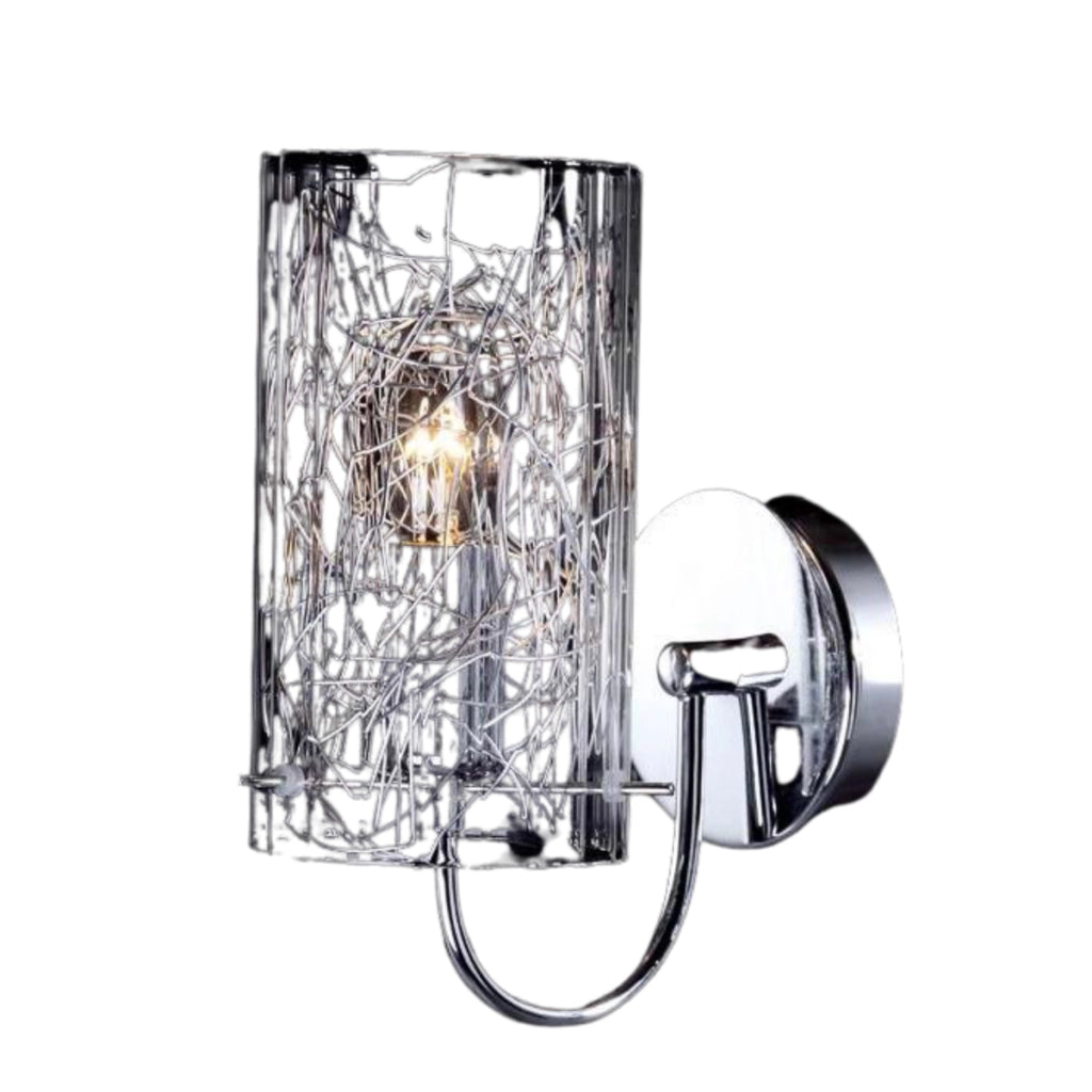 Applique decorativa Ibiza cromata con fili 1xE14 40W Italux