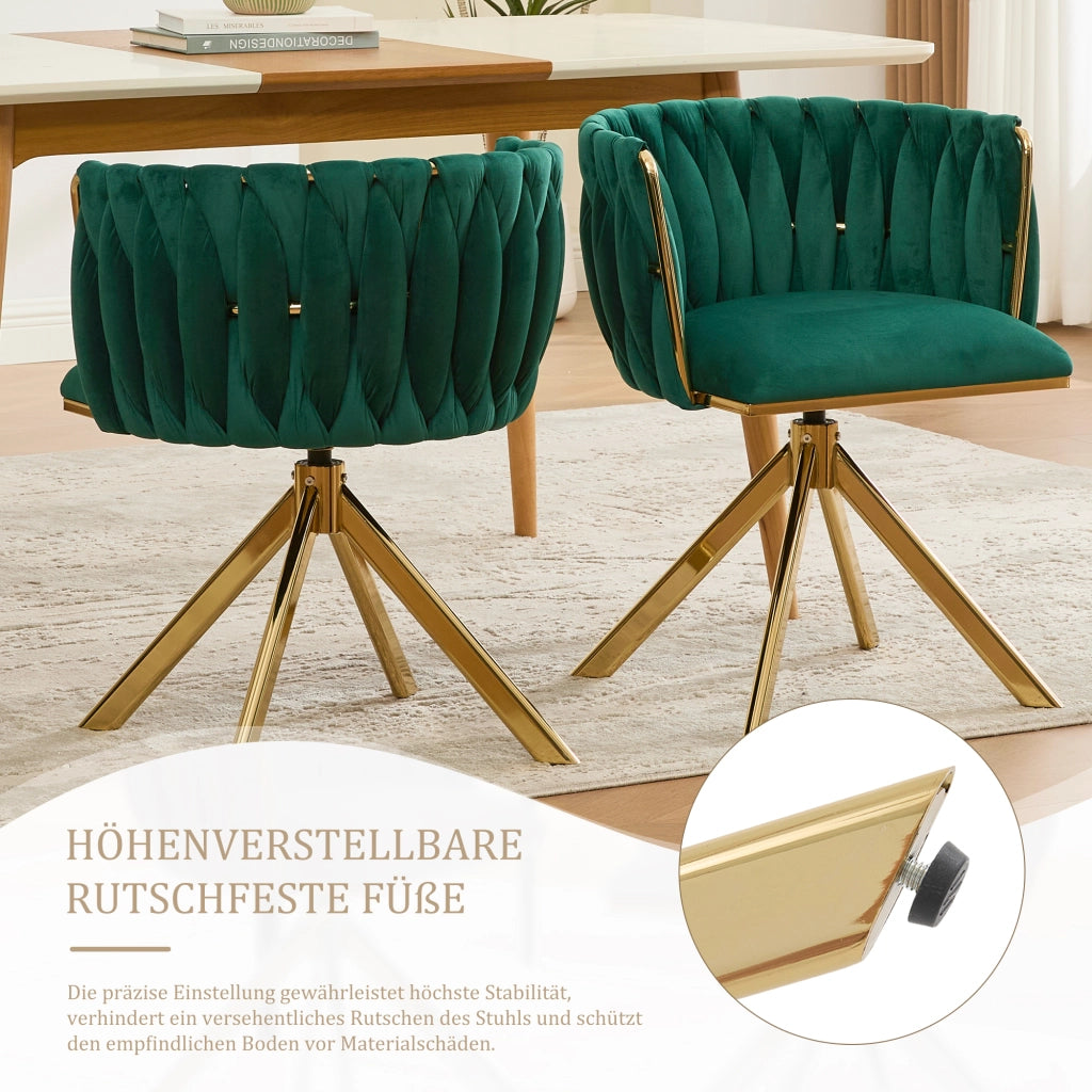 Poltrona in Velluto Girevole con Struttura in Metallo ¨C MINIMAL ¨C Set 2 Pezzi
