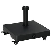 Base per Ombrellone con Ruote Riempibile fino a 20kg per Pali da ?22-38mm, 45x45x39cm, Nero
