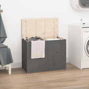 Contenitore per Bucato Grigio 88,5x44x66 cm Legno Massello Pino 823571