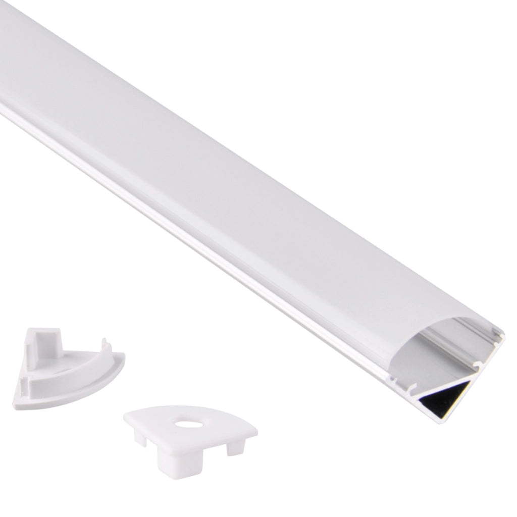 Polux Profilo LED angolare a vista alluminio satinato 1m