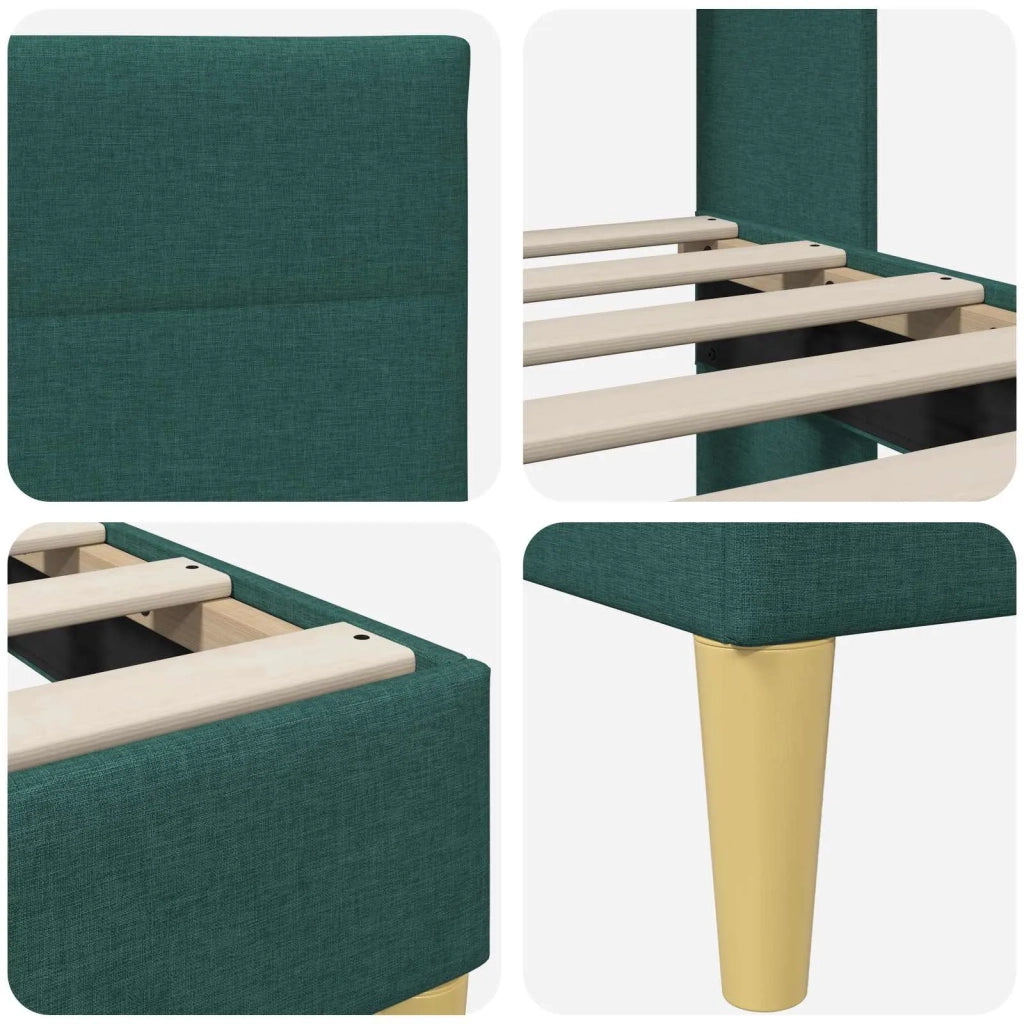 Struttura del letto Verde Scuro 140 x 190 cm Tessuto 42027585