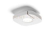 SARDIS Lampada da soffitto 1 luce attacco GX53 in gesso bianco con rifinitura Bronzo satinato