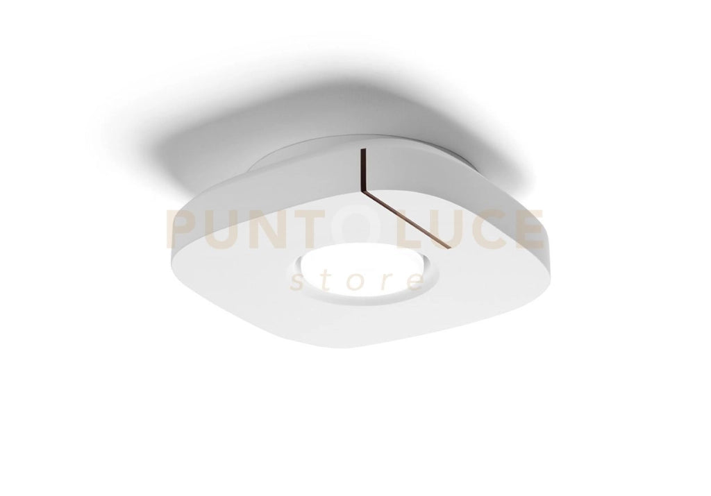 SARDIS Lampada da soffitto 1 luce attacco GX53 in gesso bianco con rifinitura Bronzo satinato