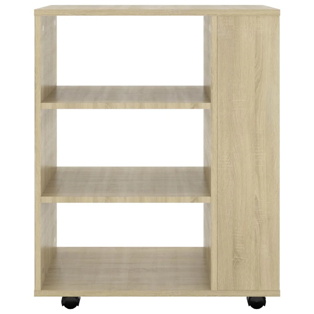Mobiletto con Ruote Rovere Sonoma 60x35x75 cm Legno Multistrato 808452