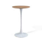 LÚZETE - MESA ALTA SAN ANTONI Ø60 CM BLANCA/ROBLE NATURALE