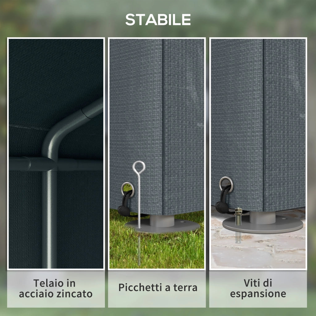 Capanno per Attrezzi e Tenda Garage ¨C zephmum ¨C Grigio Scuro 1.6x2m