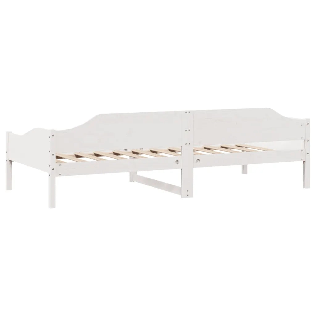Letto singolo | Letto per adulti | Giroletto senza Materasso Bianco 80x200 cm Legno Massello Pino