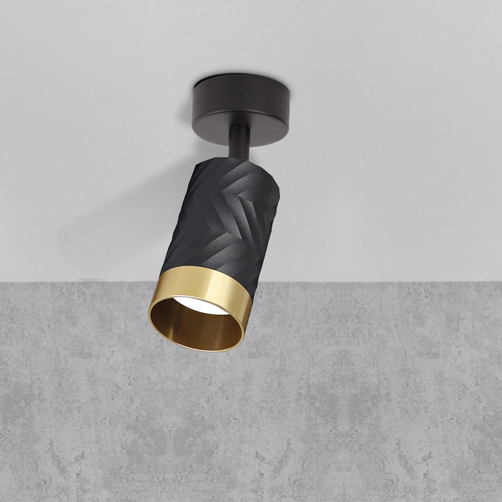 Faretto parete/soffitto 1 luce GU10 nero/oro Polux Arras