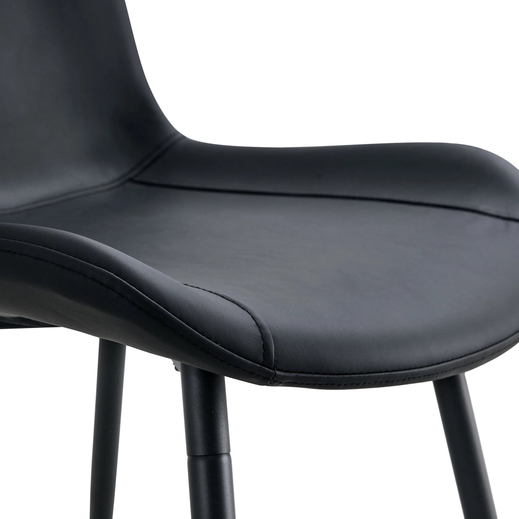 Set 4 Sedie da Pranzo Moderne ¨C Xylo ¨C Nero, Similpelle, Gambe in Metallo