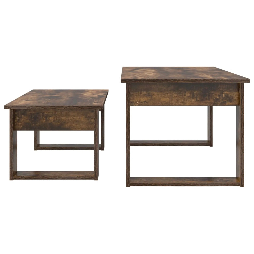Set di Tavolini da Caffè 2 pcs Rovere fumé Legno multistrato 8000136