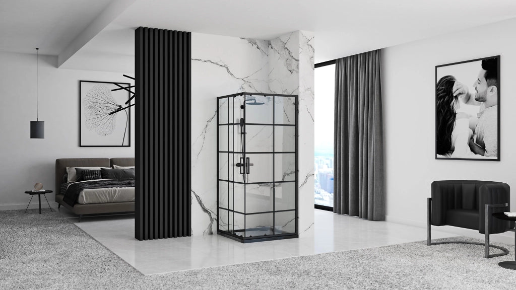 Cabina Doccia Rea Concept Black 90x90 senza piatto doccia