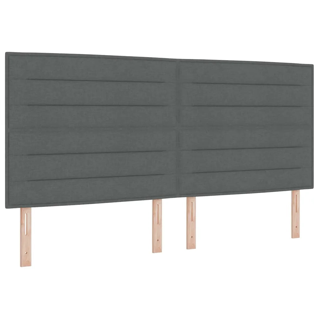 Letto a molle con materasso Grigio scuro 200 x 200 cm Tessuto