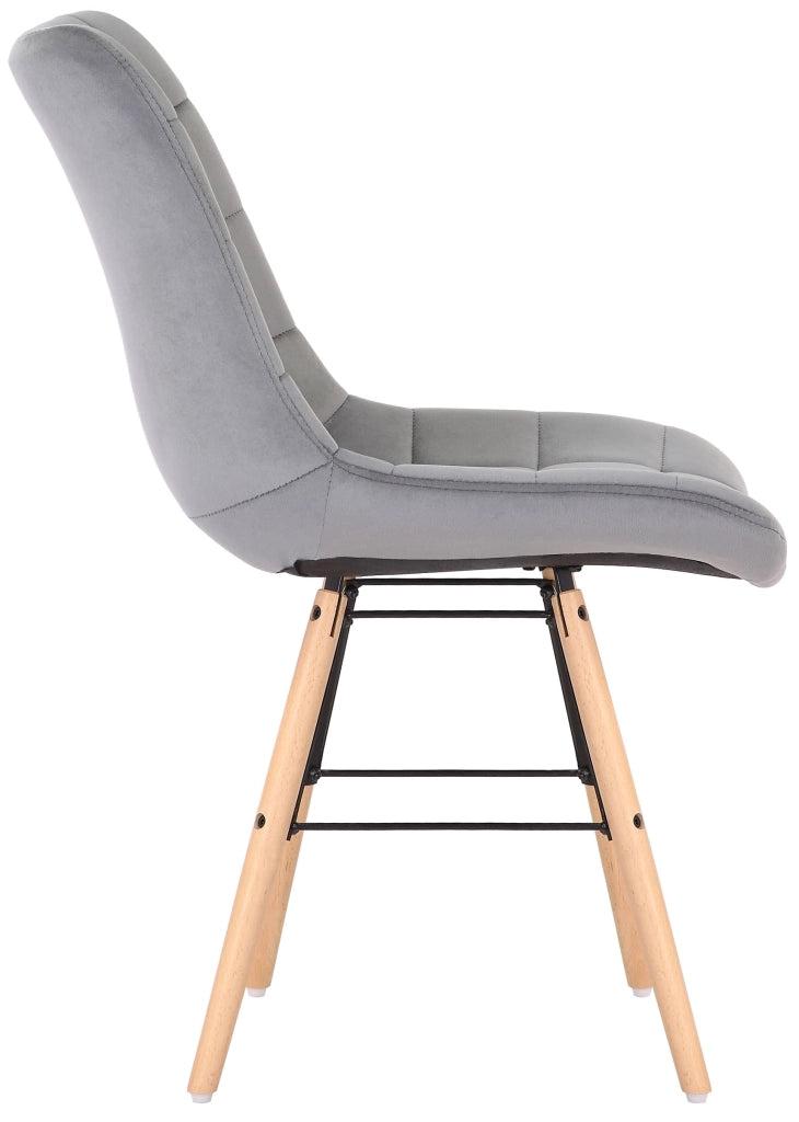 Set di 2 sedie da pranzo Leni Velvet grigio