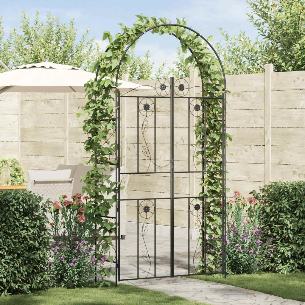 Arco da Giardino Tinta unita Nero 115 x 37 x 226 cm