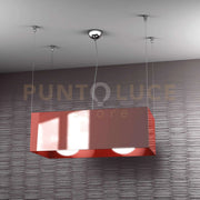 LOFT SOSPENSIONE 2 LUCI ATTACCO E27 IN METALLO ROSSO