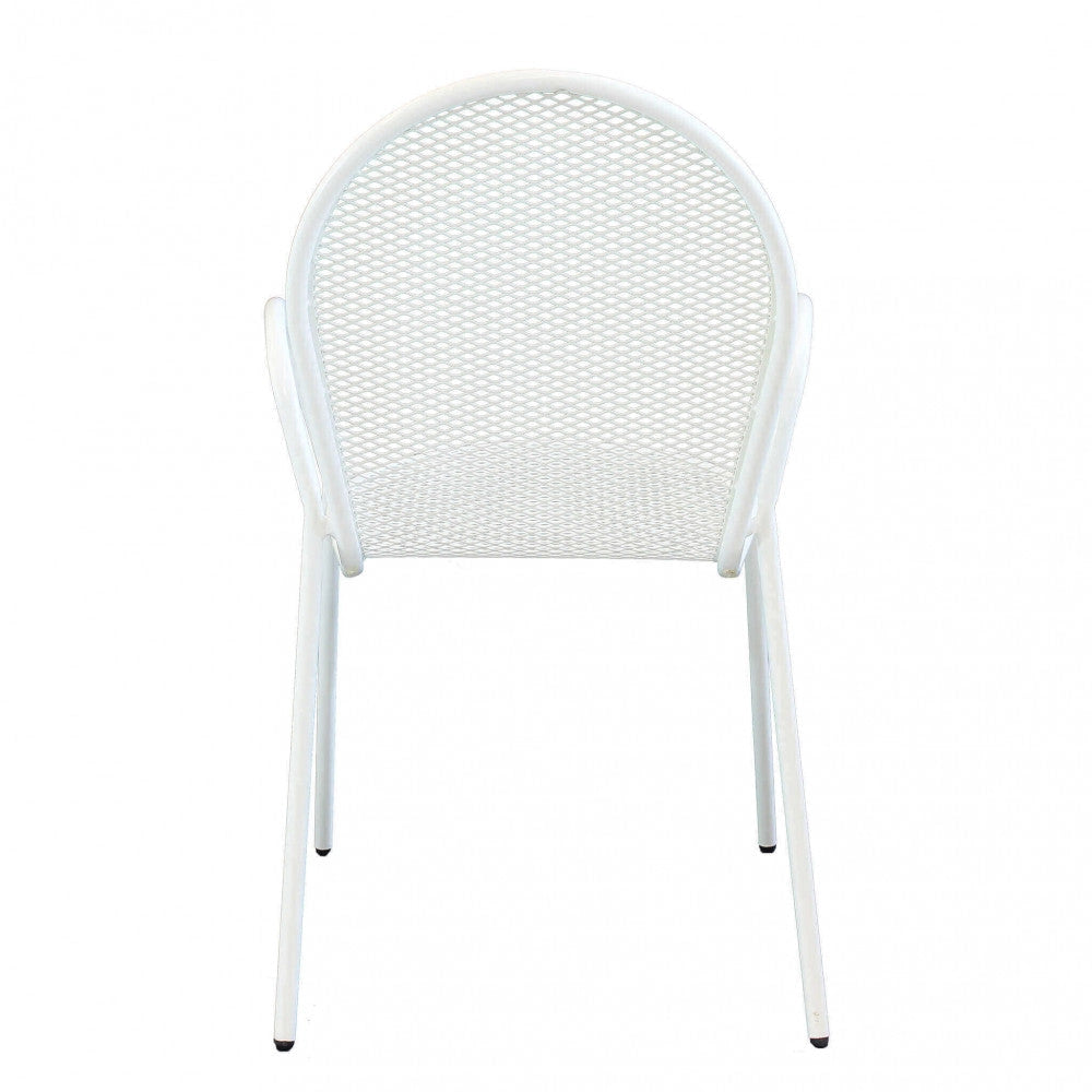 Sedia da Giardino Sheffield Impilabile 54x61x90 h cm in Acciaio Bianco