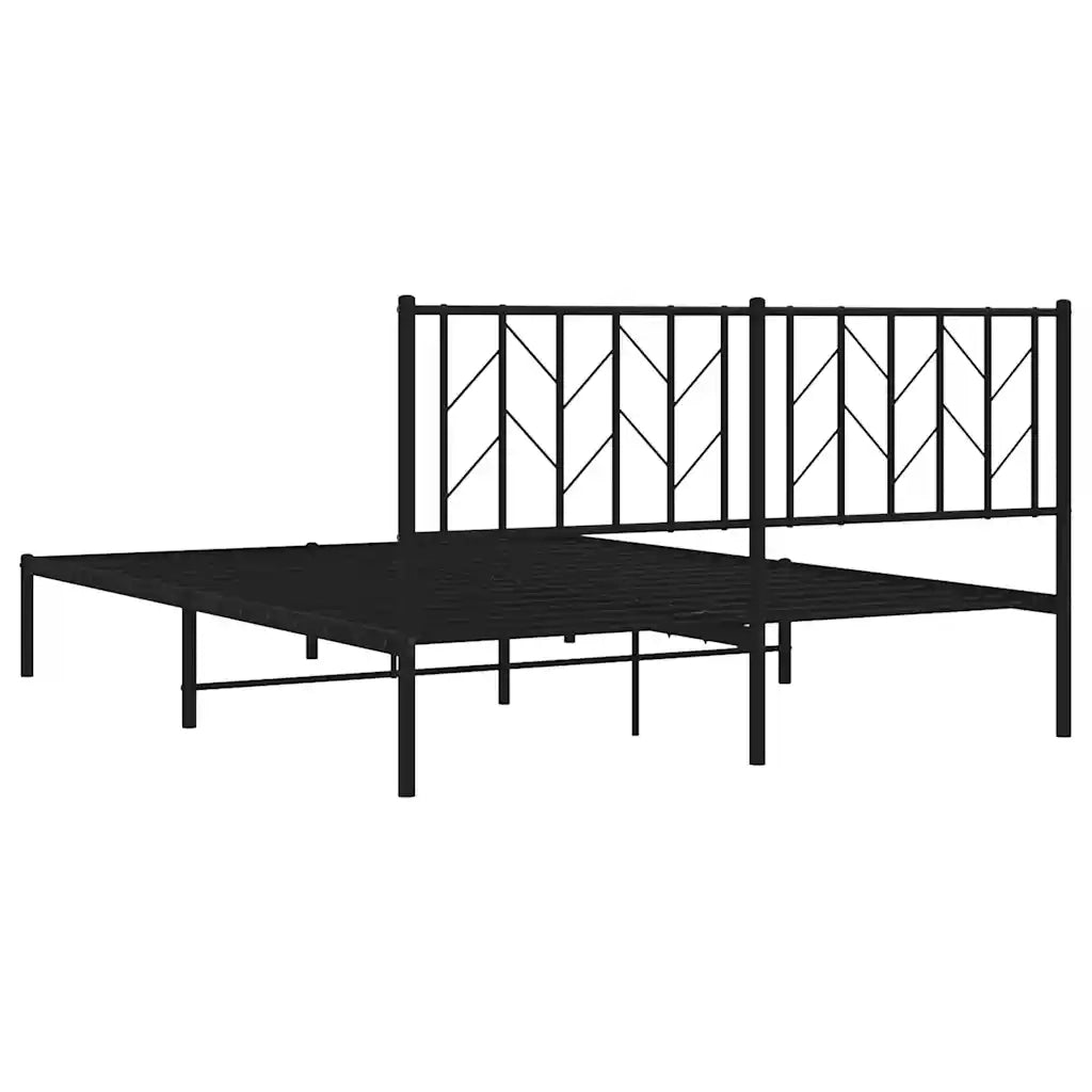 vidaXL Giroletto con Testiera in Metallo Nero 150x200 cm