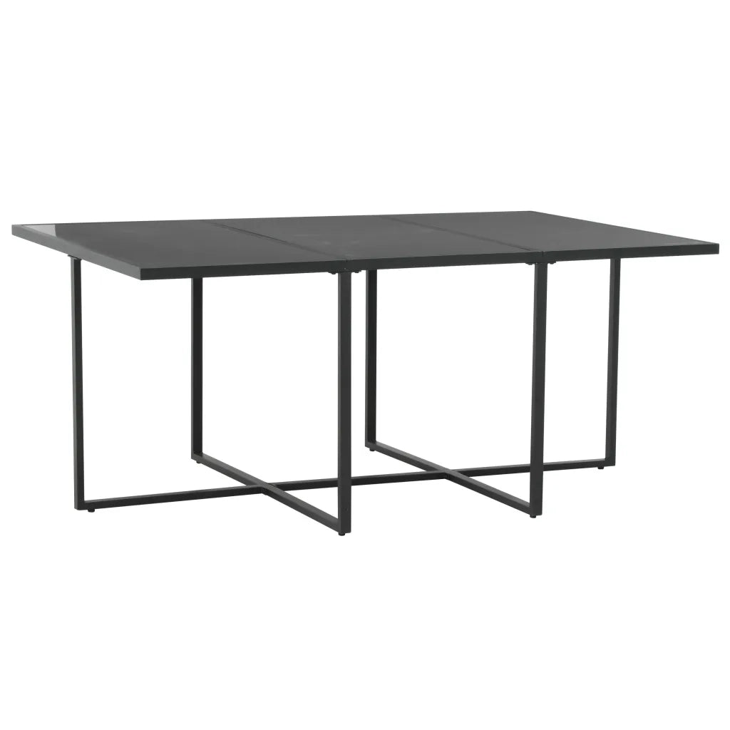 Set da Pranzo da Giardino 7 pz con Cuscini in Polyrattan Nero 44444