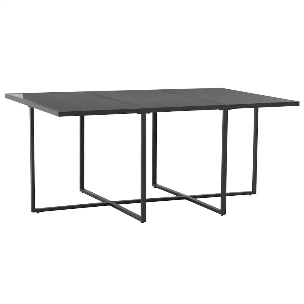 Set da Pranzo da Giardino 7 pz con Cuscini in Polyrattan Nero 44444