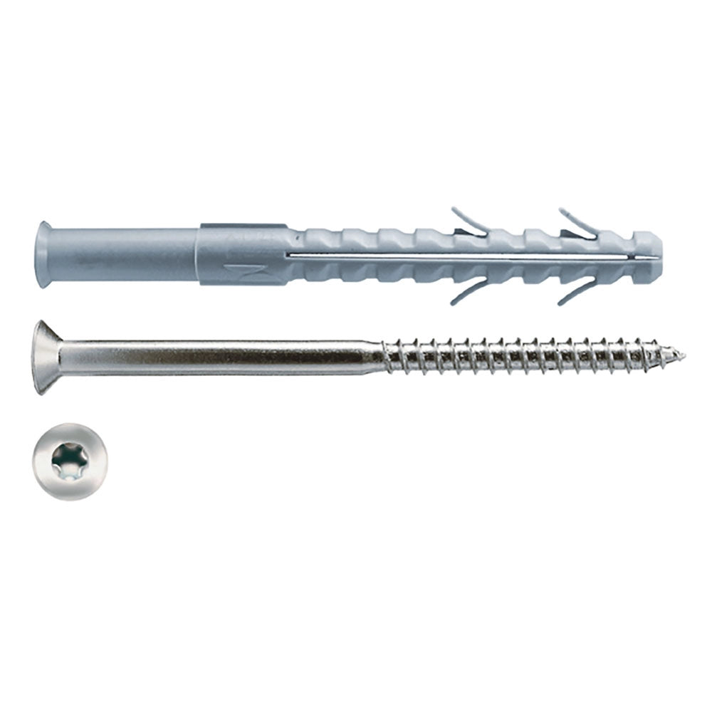 TASSELLO NYLON 'LATER CORNICE' C10A 80 LUVT 10 x 80 - vite Torx T40 7 x 85- 50 pezzi  - G&B
