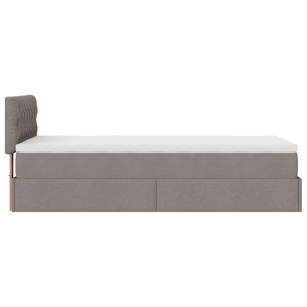 Pouf Letto con Materasso Tortora 90x200 cm in Tessuto 3311515