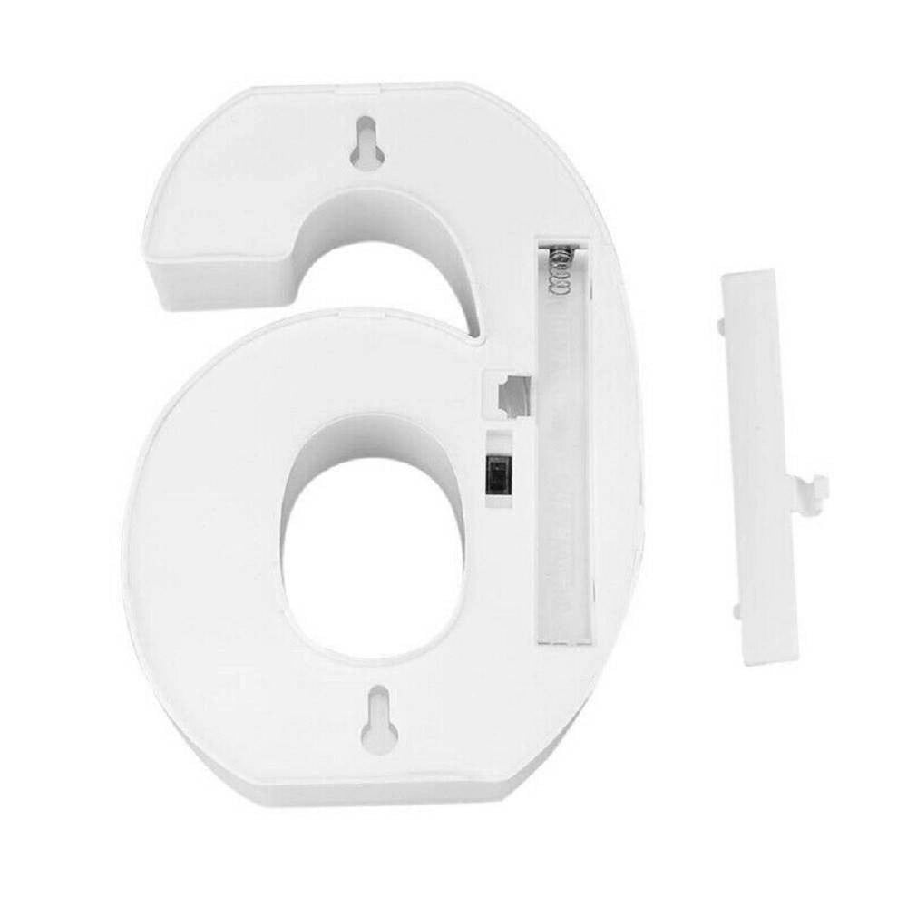 Trade Shop - Numero 6 Luminoso Bianco A Led Decoro Per Eventi Feste Luce Calda 3000k 16x3cm -