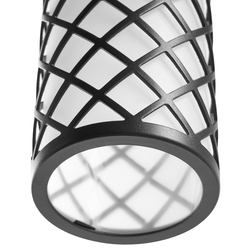 Set di 2 lampade a sospensione in alluminio nero con finitura opaca, illuminazione da esterno, decorazione da giardino, stile moderno