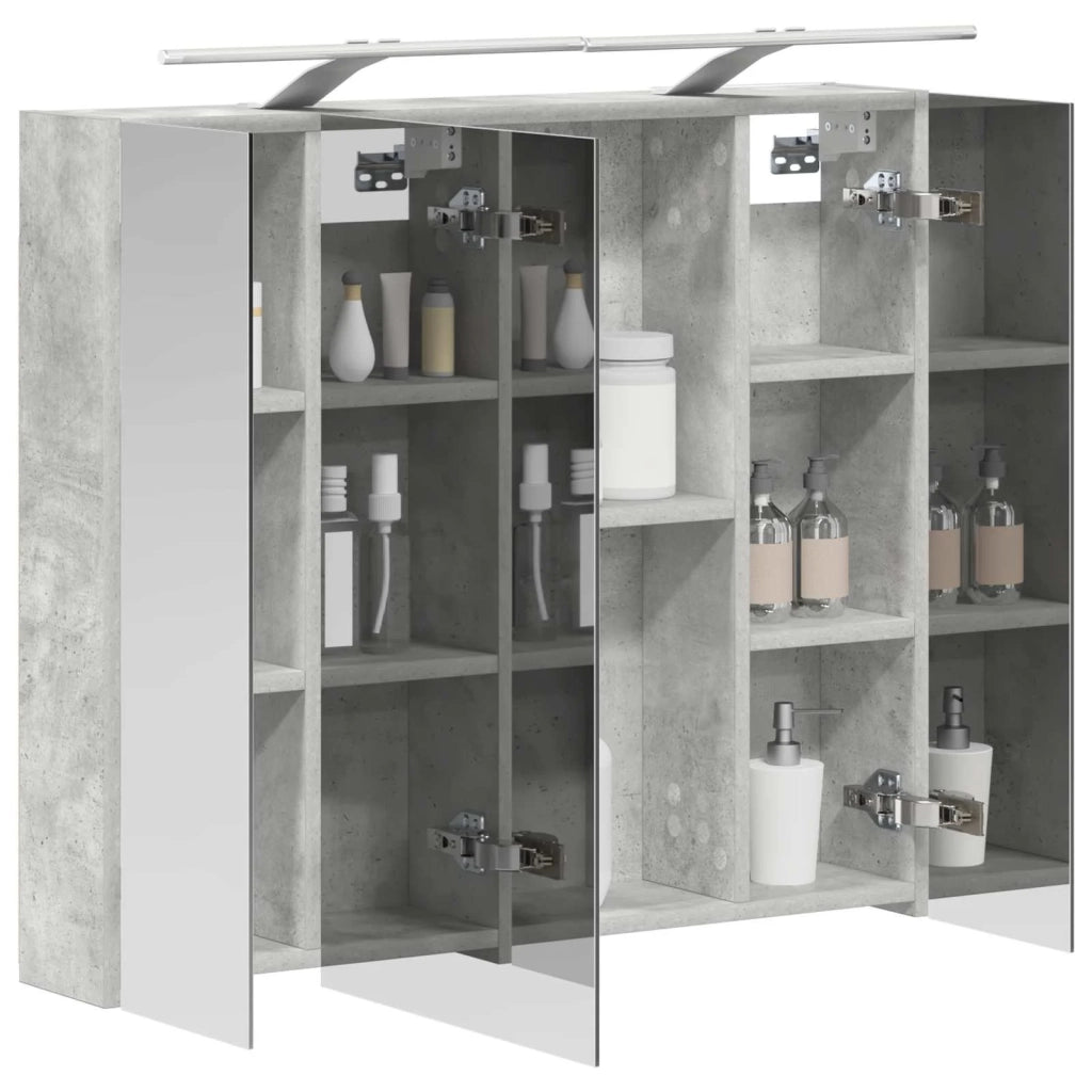 Mobiletto per specchio da bagno con lo scaffale Grigio cemento 889114