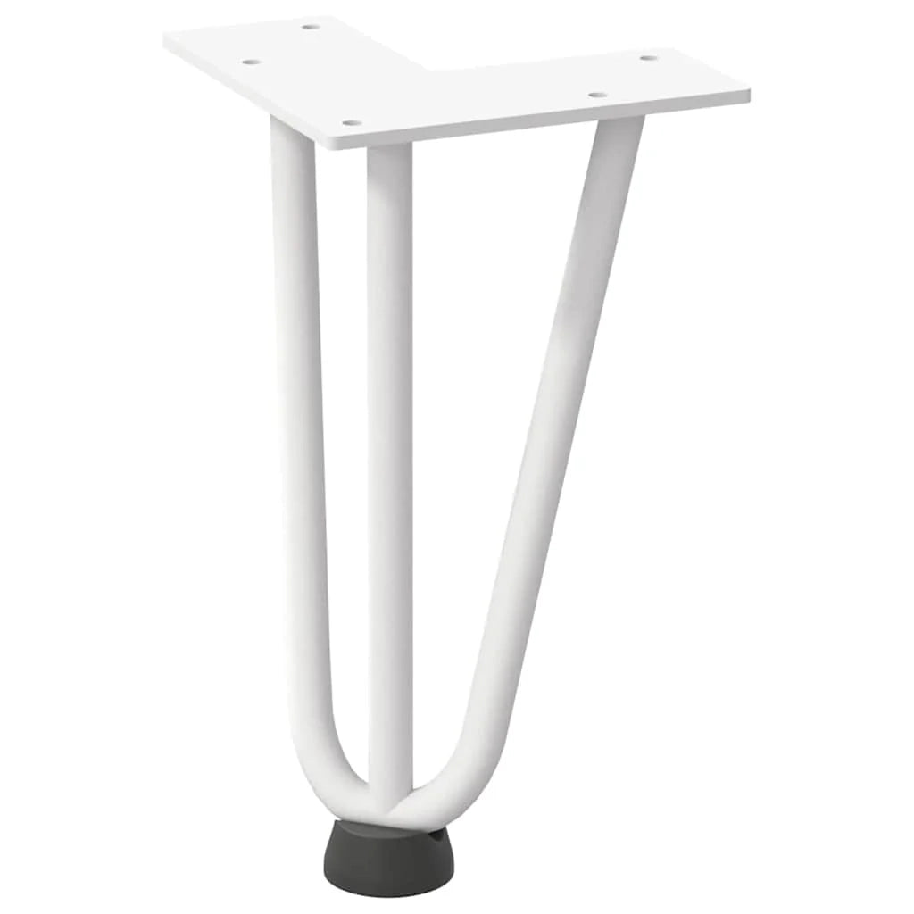 Set di 4 gambe a forcina bianche 20 cm per tavolino da caffè dal design moderno realizzate in solido acciaio bianco 02_0056732
