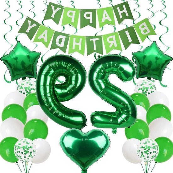 Decorazioni di Festa per il 29° Compleanno Ballooni Verde Uomo Donna Decorazioni di Festa