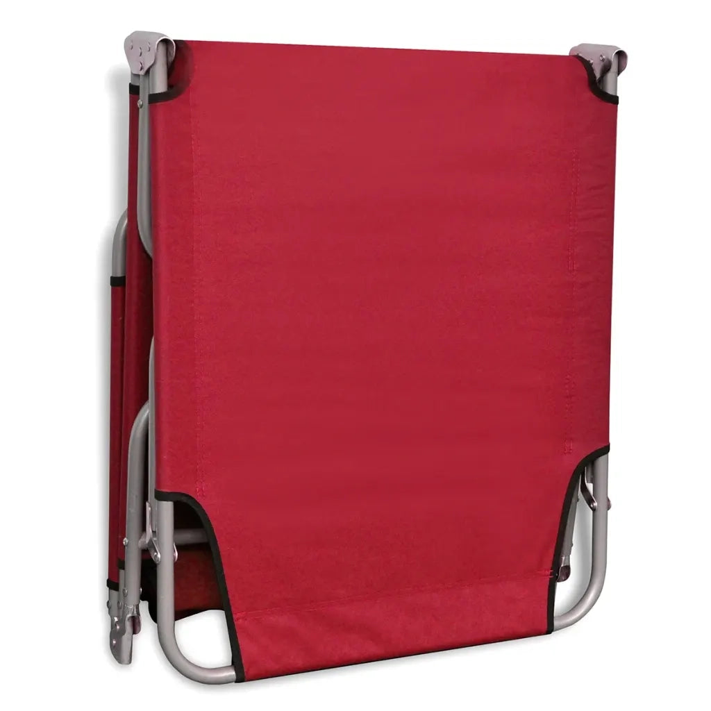 Lettino Prendisole Pieghevole Acciaio Verniciato Polvere Rosso 41479